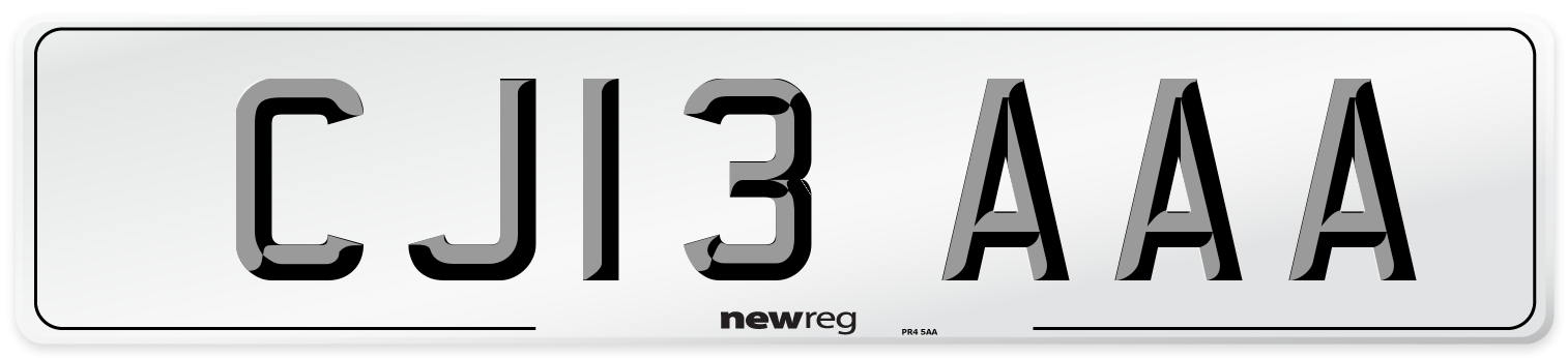 CJ13 AAA Number Plate from New Reg